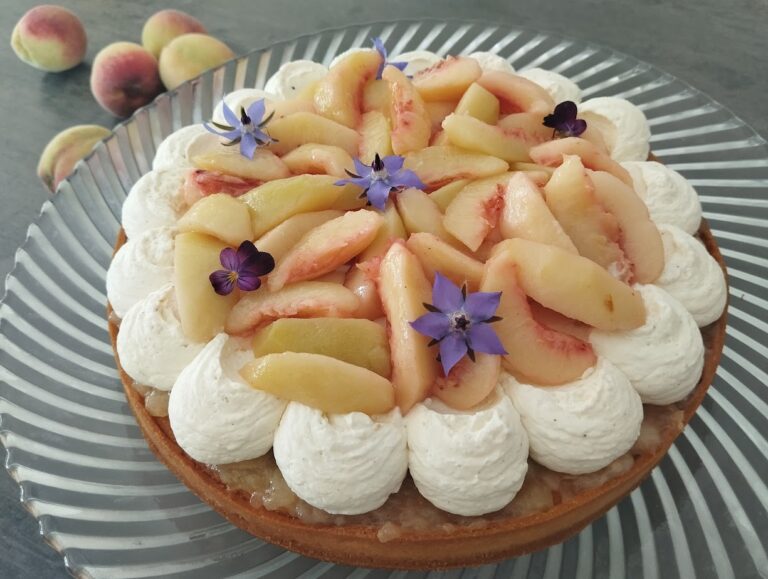 Tarte aux pêches de vignes